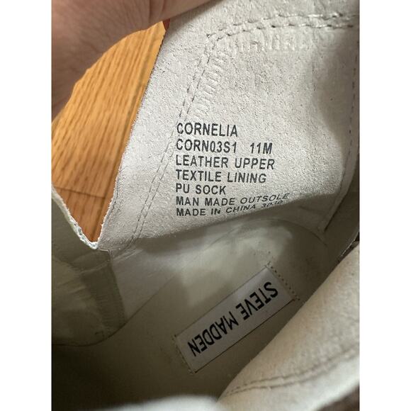 Steve Madden Cornelia Bone Suede Boots Size 11 Leather Shoes New! - Picture 11 of 11